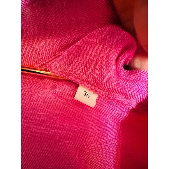 SANDRO Pink Collar Front Button Closure Asymmetrical Elvira Dress Size 36 - Picture 9 of 16